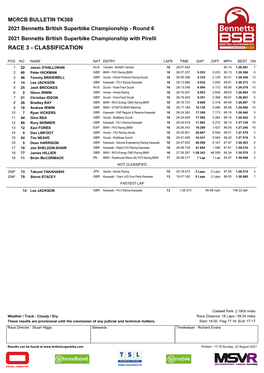 Superbike Classification