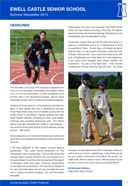 Senior School Newsletter 5 Summer 2013