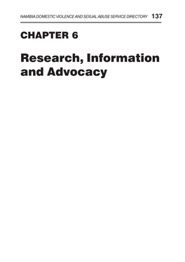 Research, Information and Advocacy