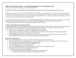 HRSA Program Requirements – Examining Requirement 9: Key Management Staff by Amy Garwood, Director of Communications & Training, IPHCA