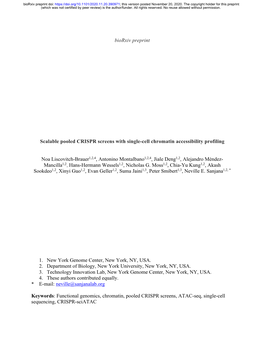 Scalable Pooled CRISPR Screens with Single-Cell Chromatin Accessibility Profiling