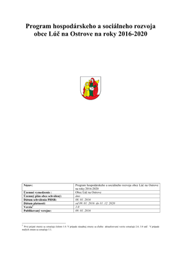 PHSR Obce Luc Na Ostrove 2016-2020