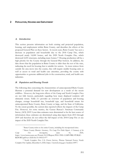 2-1 A. Introduction This Section Presents Information on Both Existing and Projected Population, Housing, and Employment Within