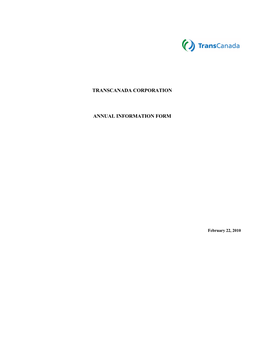 Transcanada Corporation Annual Information Form