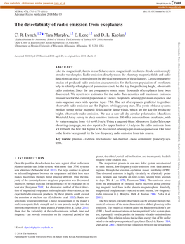 The Detectability of Radio Emission from Exoplanets