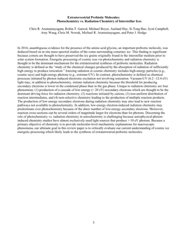 Photochemistry Vs. Radiation Chemistry of Interstellar Ices Chris