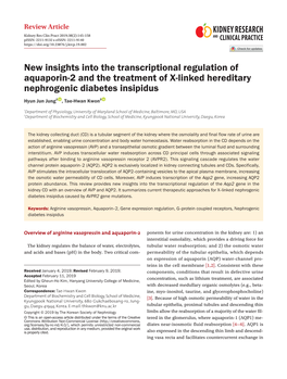 New Insights Into the Transcriptional Regulation of Aquaporin-2 and The