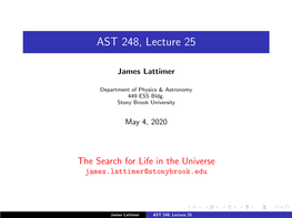 AST 248, Lecture 25