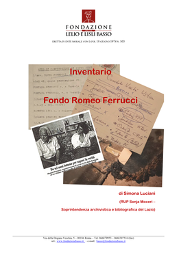 Inventario Fondo Romeo Ferrucci