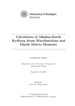 Calculation of Alkaline-Earth Rydberg Atom Wavefunctions and Dipole Matrix Elements