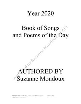 Year 2020 Book of Songs and Poems of the Day AUTHORED BY