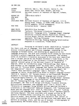 DOCUMENT RESUME Mcclure, Amy A