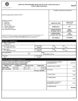 Lobbyist's Annual Report, and All Clients Must File a "C"