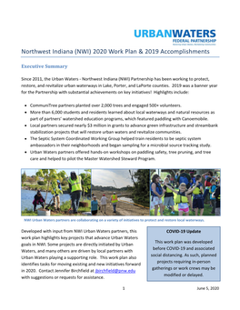 Northwest Indiana (NWI) 2020 Work Plan & 2019 Accomplishments
