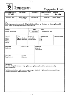 Bergvesenet Postboks 3021, 7002 Trondheim Rapportarkivet