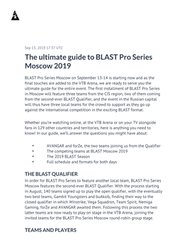 ​The Ultimate Guide to BLAST Pro Series Moscow 2019