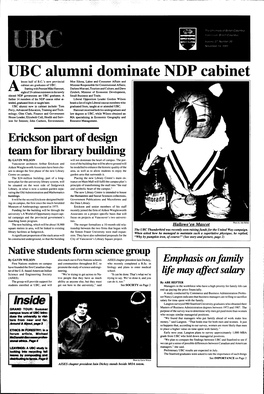 UBC Alumni Dominate NDP Cabinet