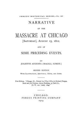 Massacre at Chicago [Saturday], August 15, 1812}