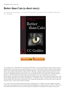 Pdf Free) Better Than Cats (A Short Story