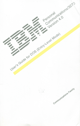 Personal Communications/3270 Version 4.0 User's Guide for DOS (Entry-Level Mode) 20H1771