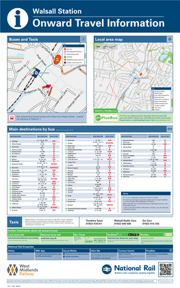 Walsall Station I Onward Travel Information Buses and Taxis Local Area Map