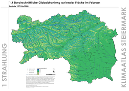 1.4 Durchschnittliche Globalstrahlung Auf Realer Fläche Im Februar Periode 1971 Bis 2000 K