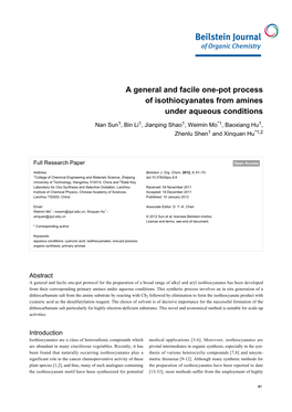 A General and Facile One-Pot Process of Isothiocyanates from Amines Under Aqueous Conditions