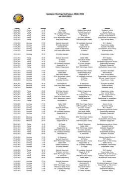 Spielplan Oberliga Süd Saison 2020/2021 Ab 15.01.2021