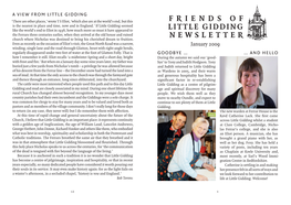 Friends of Little Gidding Newsletter