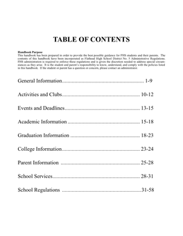 Table of Contents