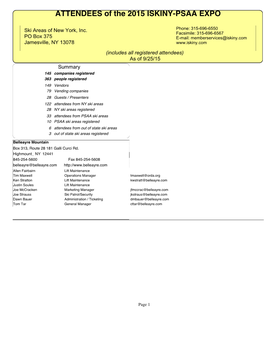 ATTENDEES of the 2015 ISKINY-PSAA EXPO