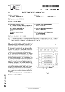 A Printing System Comprising a Raster Image Processor Unit and a Method for Printing by Means of Said Printing System