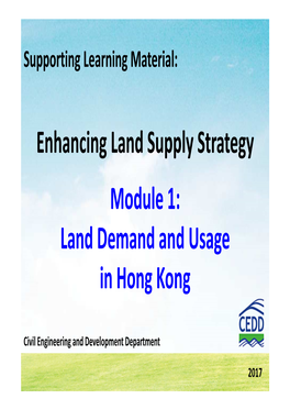 Module 1 (Land Demand and Usage in Hong Kong)