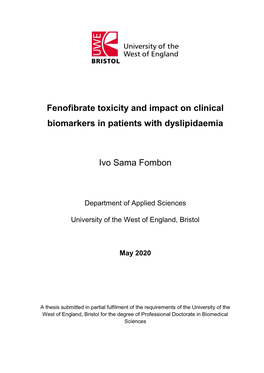 Fenofibrate Toxicity and Impact on Clinical Biomarkers in Patients with Dyslipidaemia