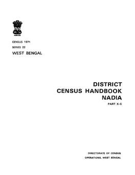 District Census' Handbook Nadia Part X-C