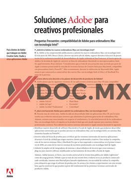 Soluciones Adobe® Para Creativos Profesionales