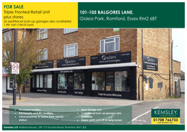 101-105 BALGORES LANE, Gidea Park, Romford, Essex RM2 6BT