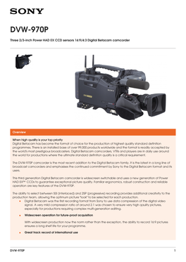 DVW-970P Brochure