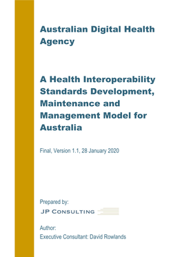 Standards Development Model Final, Version 1.1, 28 January 2020