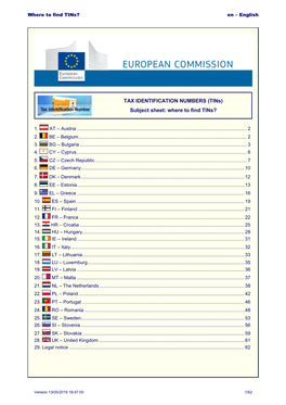 TAX IDENTIFICATION NUMBERS (Tins)