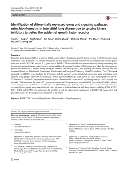 Identification of Differentially Expressed Genes and Signaling