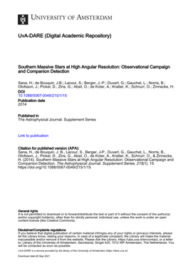 Southern Massive Stars at High Angular Resolution: Observational Campaign and Companion Detection