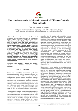Fuzzy Designing and Scheduling of Automotive Ecus Over Controller Area Network