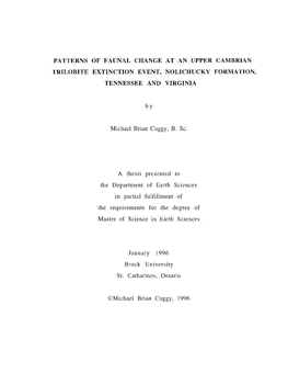 Patterns of Faunal Change at an Upper Cambrian Trilobite Extinction Event, Nolichucky Formation, Tennessee and Virginia