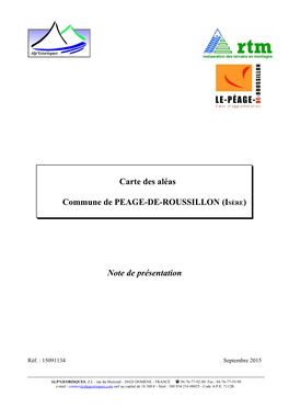 Note De Présentation Carte Des Aléas Commune