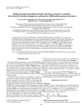 Isothermal and Non-Isothermal Kinetic and Safety Parameter Evaluation of Tert-Butyl(2-Ethylhexyl)Monoperoxy Carbonate by Differential Scanning Calorimetry