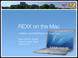 Oorexx and Netrexx on Macosx