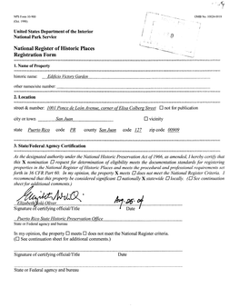 National Register of Historic Places Continuation Sheet