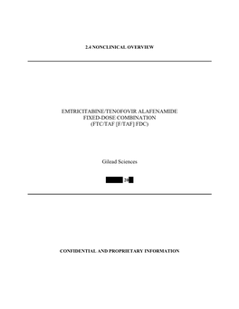 Emtricitabine/Tenofovir Alafenamide Fixed-Dose Combination (Ftc/Taf [F/Taf] Fdc)