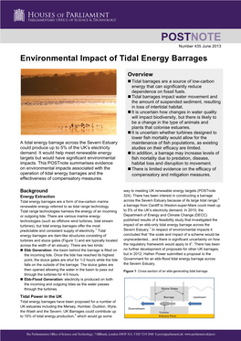 Environmental Impact of Tidal Barrages